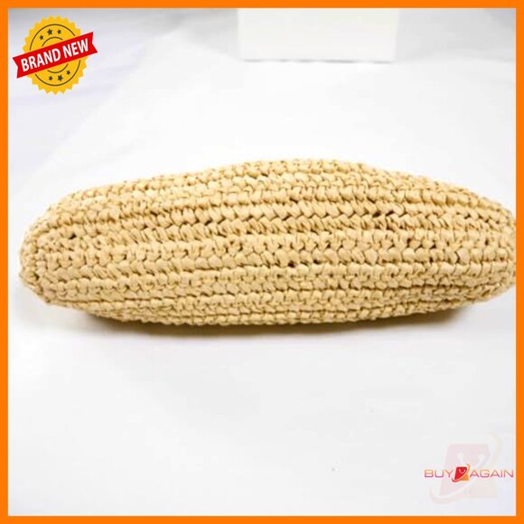 Large Straw Clutch Satchel Purse with Top Handle for Summer Beach - Picture 5 of 7